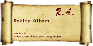 Rakita Albert névjegykártya